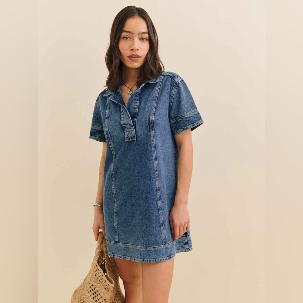 [Euc] Reformation Clark Denim Mini Dress - Sz S